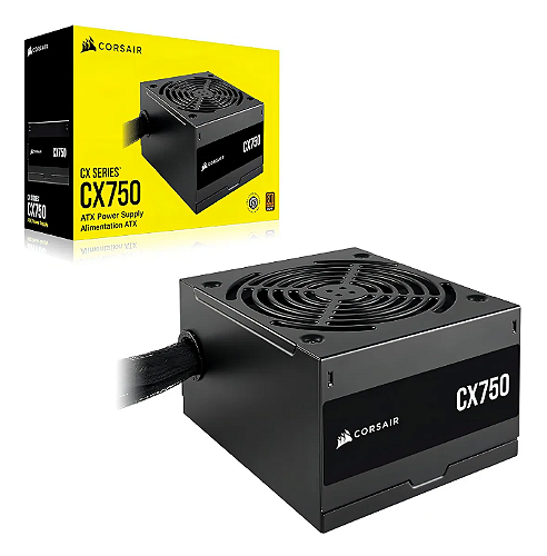 Fonte Corsair CX Series CX750, 750W, 80 Plus Bronze, Com Cabo, Preto - CP-9020279-BR