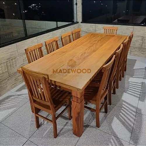 Conjunto Sala de Jantar Mesa Coyle com 6 Cadeiras Medalhão - Wood Prime  44669