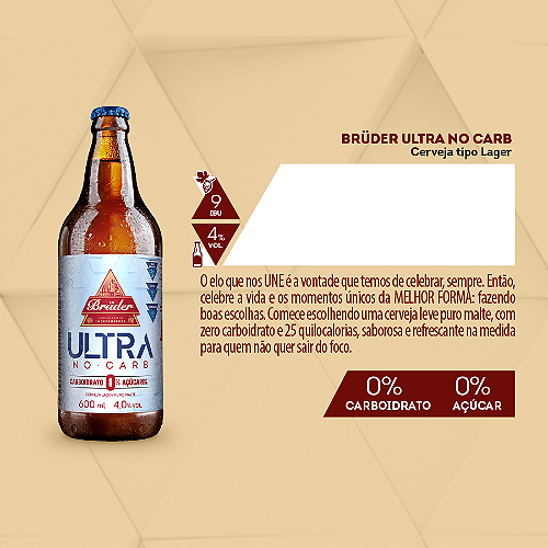Cerveja ULTRA Low Carb 600ml - Cx 15 unidades. - Loja Brüder
