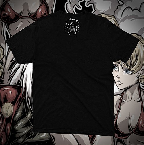 Camiseta básica na cor preta com estampa Chainsaw Man. - Camisetas anime  30.1 penteada e reforçada, 100% algodão estampa no tamanho Gigante!