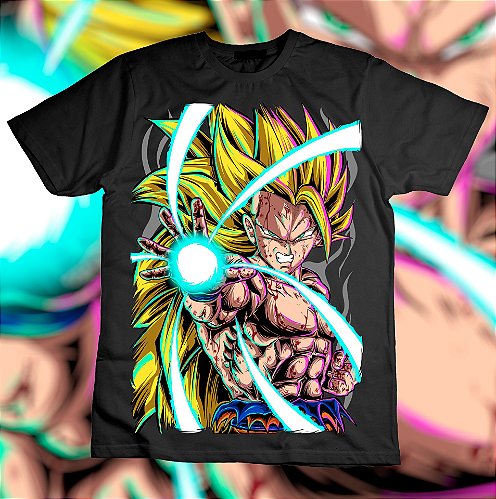 Camiseta básica na cor preta com estampa Chainsaw Man. - Camisetas anime  30.1 penteada e reforçada, 100% algodão estampa no tamanho Gigante!