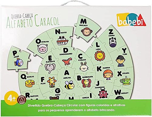 Quebra-Cabeça Alfabeto Ilustrado Inglês - 79 Peças