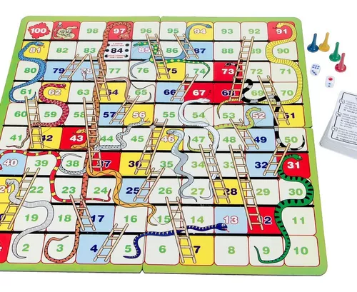 Jogo Tradicional Cobras e Escadas Gigante - CELL Brinquedos Educativos ®