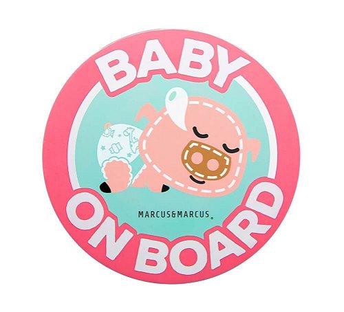 Adesivo de Silicone para Vidro de Carro Baby On Board Porquinha - Marcus & Marcus