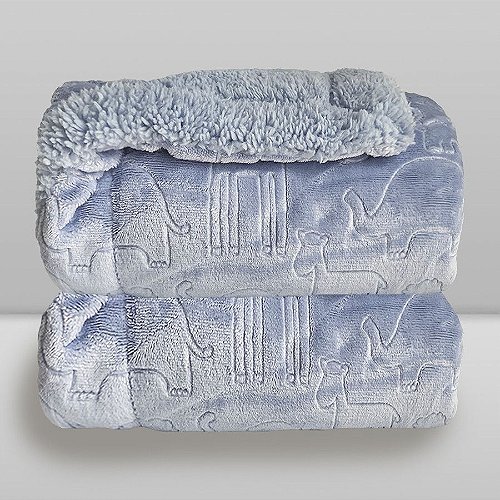 Cobertor Bebê Plush com Sherpa Ferrete 0,90 x 1,10 Azul