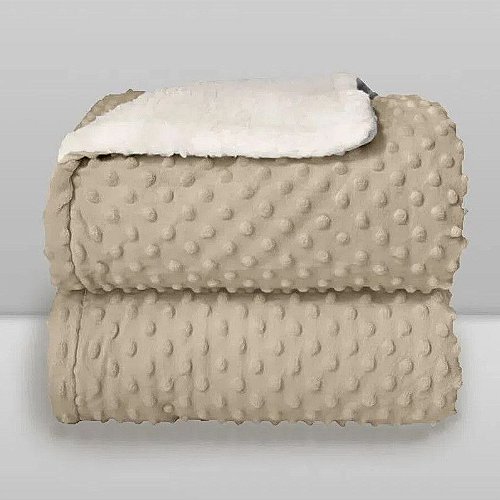 Cobertor Bebê Plush com Sherpa Dots 0,90 x 1,10 Bege