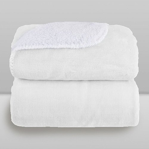 Cobertor Bebê Microfibra Plush com Sherpa 0,90 x 1,10 Branco