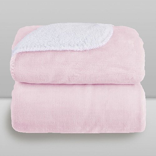 Cobertor Bebê Microfibra Plush com Sherpa 0,90 x 1,10 Rosa