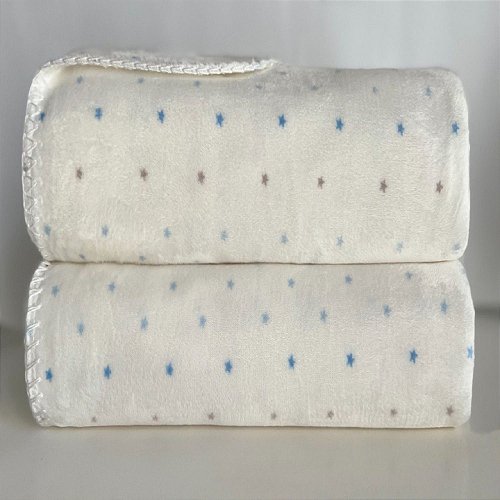 Manta Bebê Velvet Star 0,76 x 1,00 Azul Bebê
