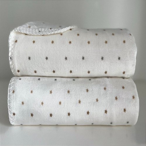 Manta Bebê Velvet Star 0,76 x 1,00 Dourado