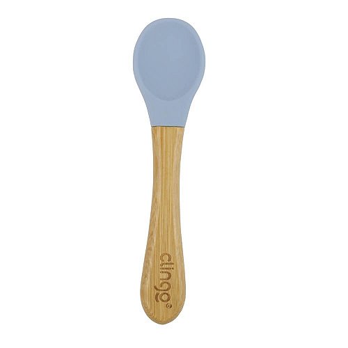 Colher de Bambu e Silicone Linha Eco Green Azul - Clingo