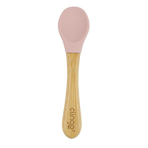 Colher de Bambu e Silicone Linha Eco Green Rosa - Clingo
