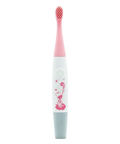 Escova Infantil em Silicone Elétrica e Reutilizável Rosa - Marcus & Marcus
