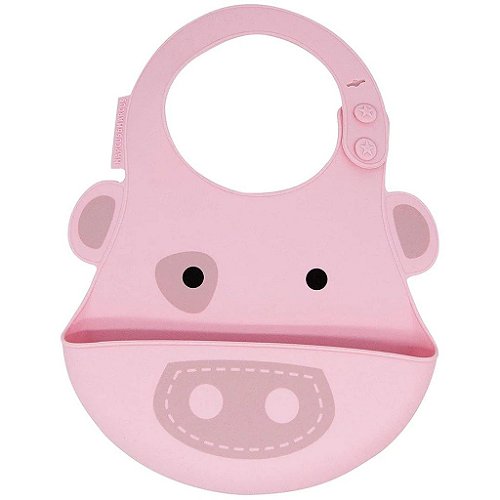 Babador em Silicone Porquinha Rosa - Marcus & Marcus