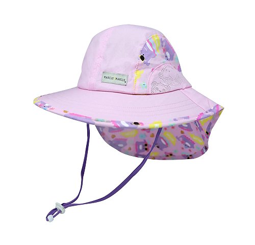 Chapéu com Proteção de Nuca e UV Baleia Willo (Tam M 50-52cm 1-2 Anos) - Marcus & Marcus