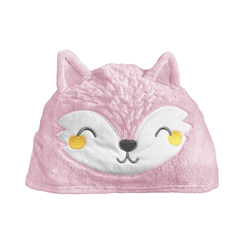 Toalha de Banho com Capuz Comfort Power Sec Raposa Rosa - Laço Bebê