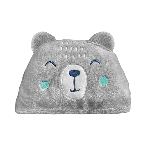 Toalha de Banho com Capuz Comfort Power Sec Urso Cinza - Laço Bebê