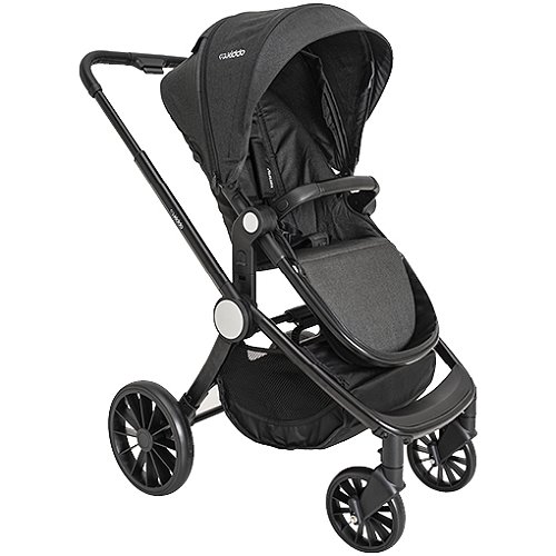 Carrinho de Bebê Sunny E Moisés Com Bebê Conforto E Base Isofix Melange Preto - Kiddo