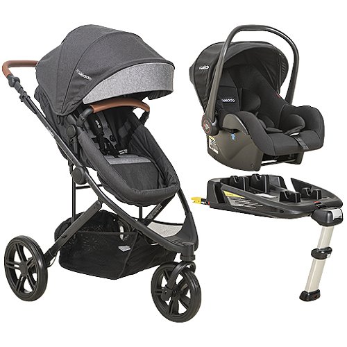 Carrinho de Bebê Trek Com Bebê Conforto E Base Isofix Melange Grafite - Kiddo