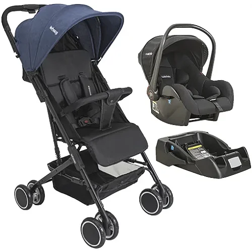 Carrinho de Bebê Mascote + Bebe Conforto + Base Marinho Whoop Kiddo