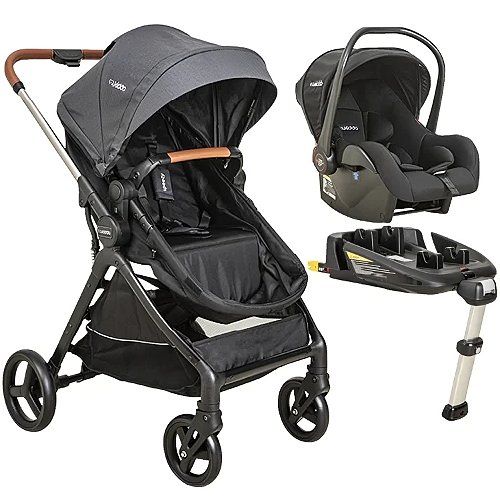 Carrinho de Bebê Speedy Com Bebe Conforto E Base Isofix Melange Grafite - Kiddo