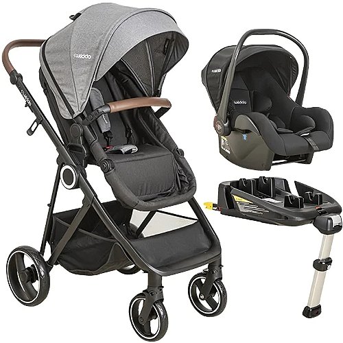 Carrinho de Bebê Cosmos Com Bebe Conforto E Base Isofix Melange Grafite - Kiddo