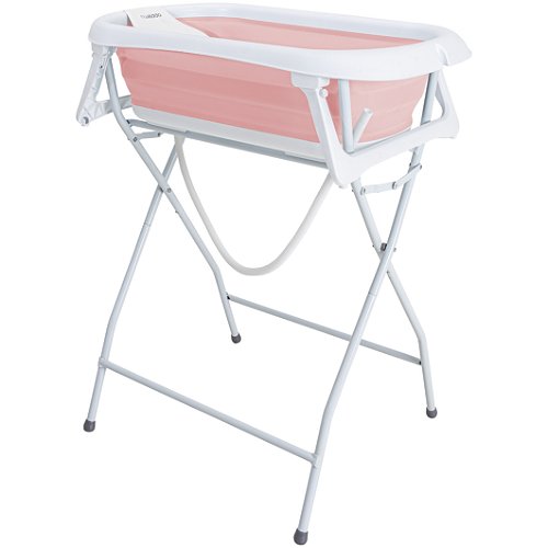 Banheira Dobrável Flex + Suporte de Elevação Rosa - Kiddo