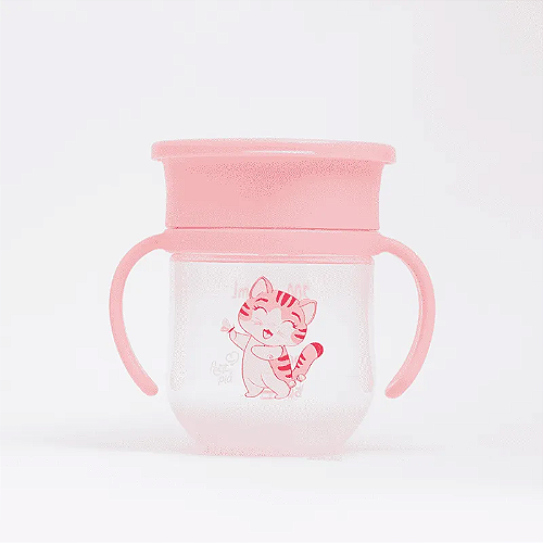 Copo de Treinamento 360 com Alça e Tampa 200ml Lia Rosa - Petit Piá