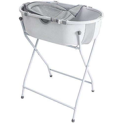 Banheira Dobrável Flap Plus Cinza com Suporte - Kiddo