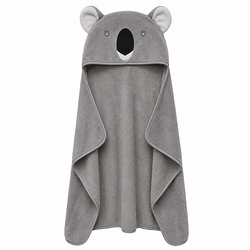 Toalha de Banho com Capuz Comfort Power Sec Coala Cinza - Laço Bebê