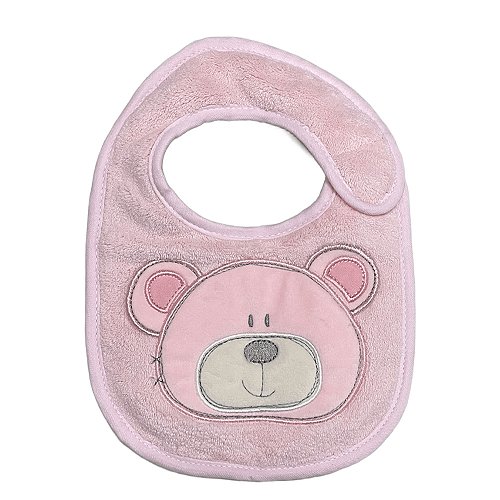 Babador Power Sec Animado Urso Rosa - Laço Bebê