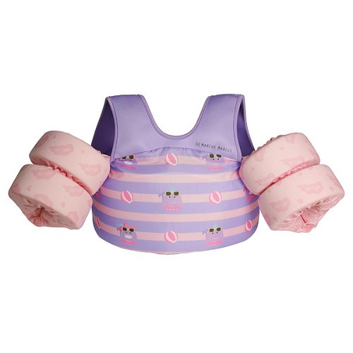 Boia de Braço Infantil com Colete Baleia Willo Rosa - Marcus & Marcus