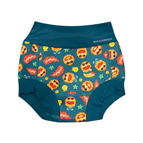 Fralda Ecológica Reutilizável para Praia e Piscina Bebê Leão Marcus Azul - Marcus & Marcus
