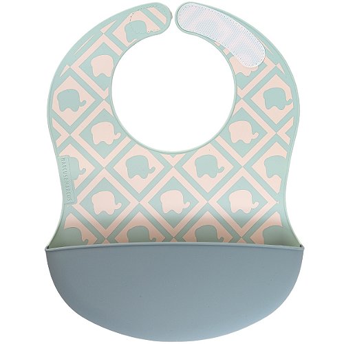 Babador de Silicone Grande Cobertura Total Verde Menta - Marcus & Marcus