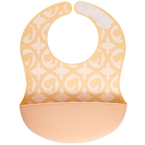 Babador de Silicone Grande Cobertura Total Amarelo Manteiga - Marcus & Marcus
