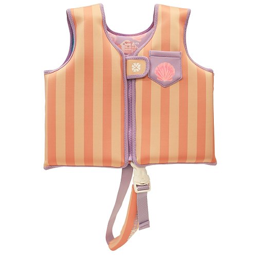 Colete Flutuador Infantil Listras Fundo do Mar M (11-19 Kg) - Marcus & Marcus