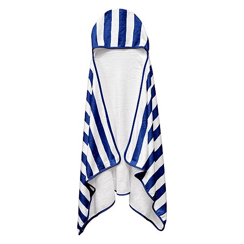 Toalha de Banho com Capuz Kids Power Sec 140x70cm Azul Listrada
