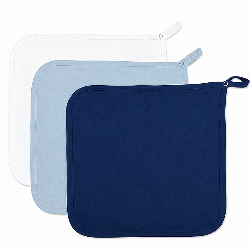 Kit Paninho de Boca Babita Bamboo Laço Bebê 3 Peças - Azul