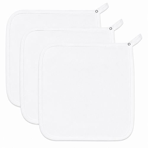 Kit Paninho de Boca Babita Bamboo Laço Bebê 3 Peças - Branco