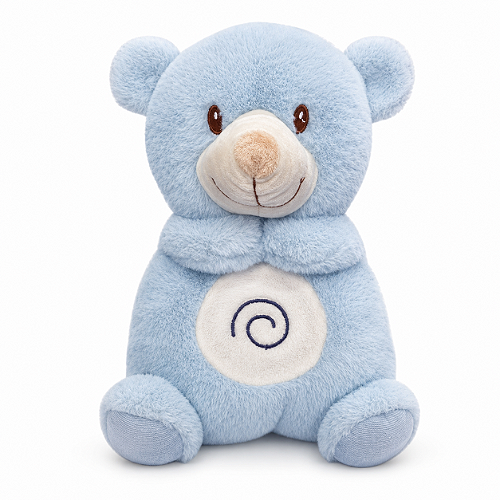 Minha Primeira Pelúcia Musical Laço Bebê com Luz e Respiração Urso Azul