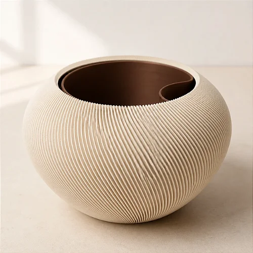 Vaso Decorativo Ovoide Ranhurado Grimalda Criandê