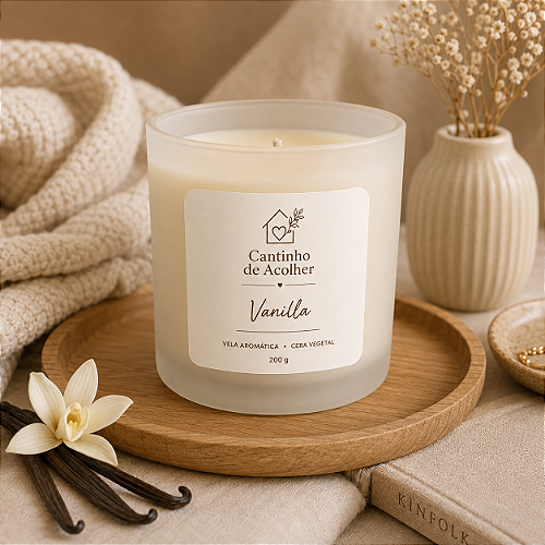 Vela Aromática Vanilla 200g Cantinho de Acolher - Criandê