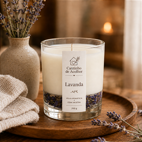 Vela Aromática em Gel Lavanda 200g Cantinho de Acolher - Criandê