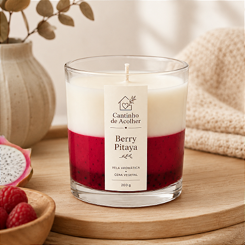 Vela Aromática em Gel Berry Pitaya 200g Cantinho de Acolher - Criandê
