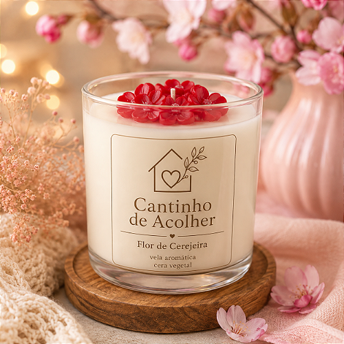 Vela Aromática Flor de Cerejeira 120g Cantinho de Acolher - Criandê