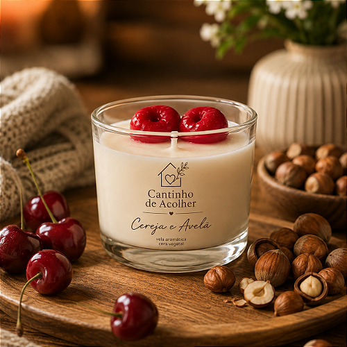 Vela Aromática Cereja & Avelã 120g Cantinho de Acolher - Criandê