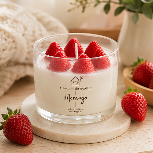 Vela Aromática Morango com Chantilly 120g Cantinho de Acolher - Criandê