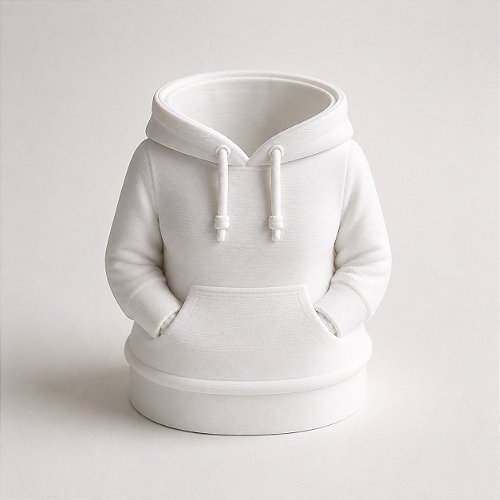 Porta-Canetas Moletom Feminino Criandê Branco