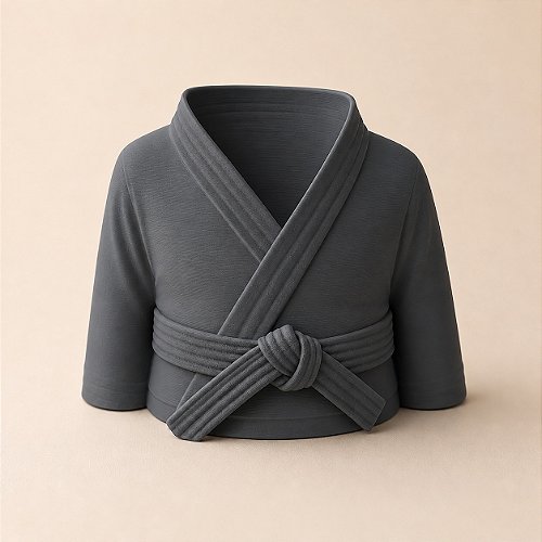 Porta-Canetas Kimono de Karatê Faixa Preta Criandê Cinza
