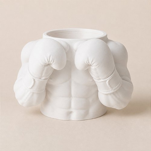 Porta-Canetas Busto de Boxeador Criandê Branco